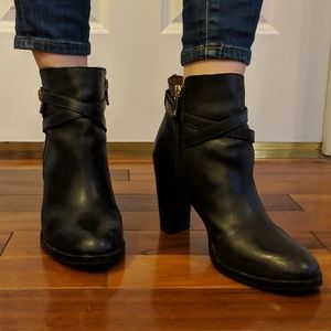 Ivanka Trump black leather ankle boots